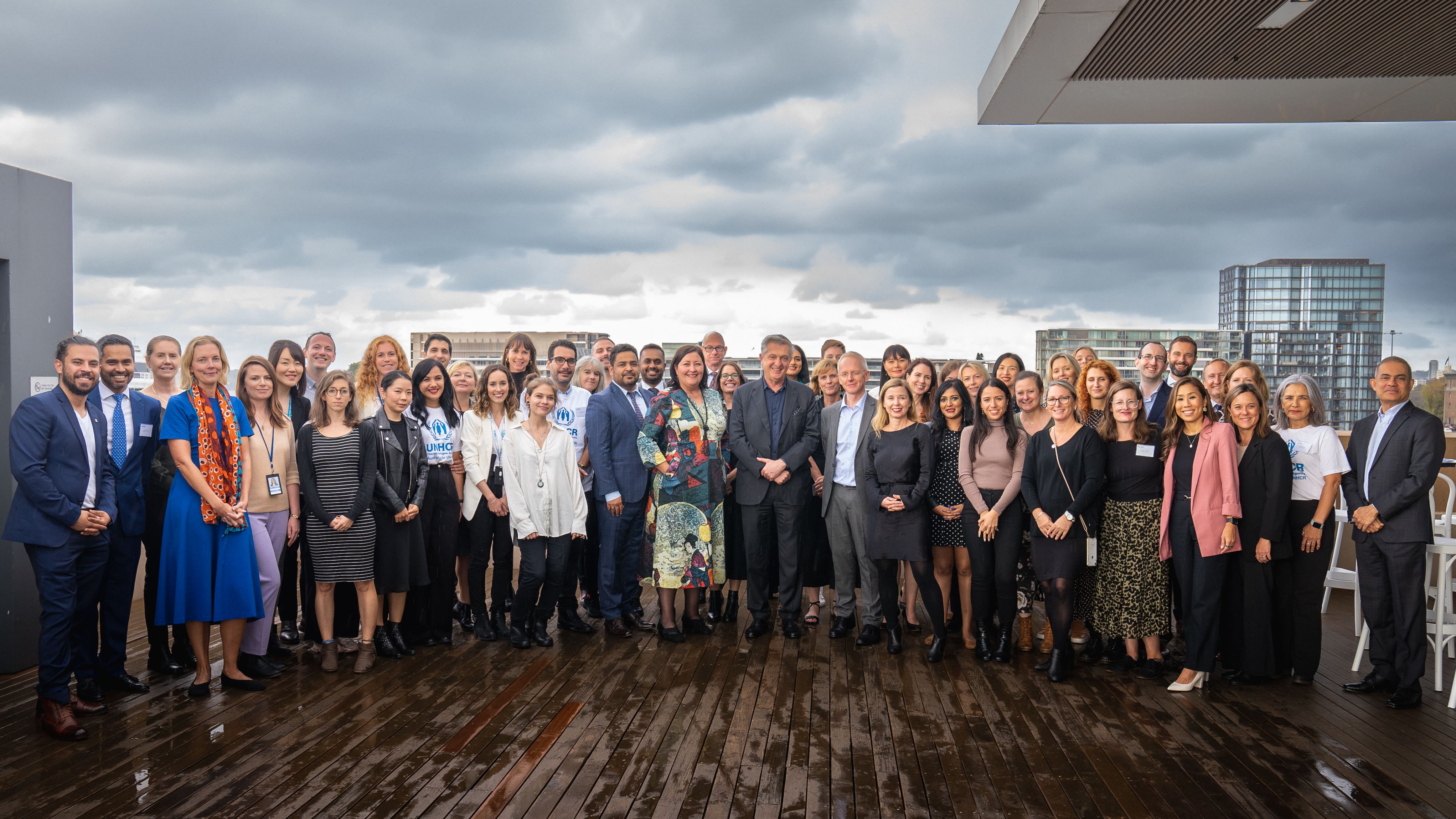 Australia for UNHCR team photo with the UN High Commissioner for Refugees, Filippo Grandi. Lunch with the UN High Commissioner for Refugees at the Museum of Contemporary Art in Sydney, Australia.