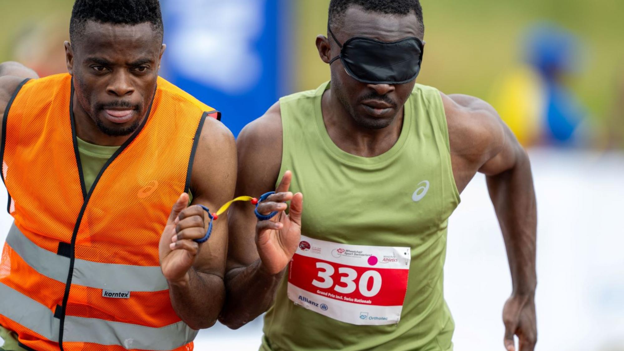 Paris. Refugee Paralympic athlete Guillaume Junior Atangana