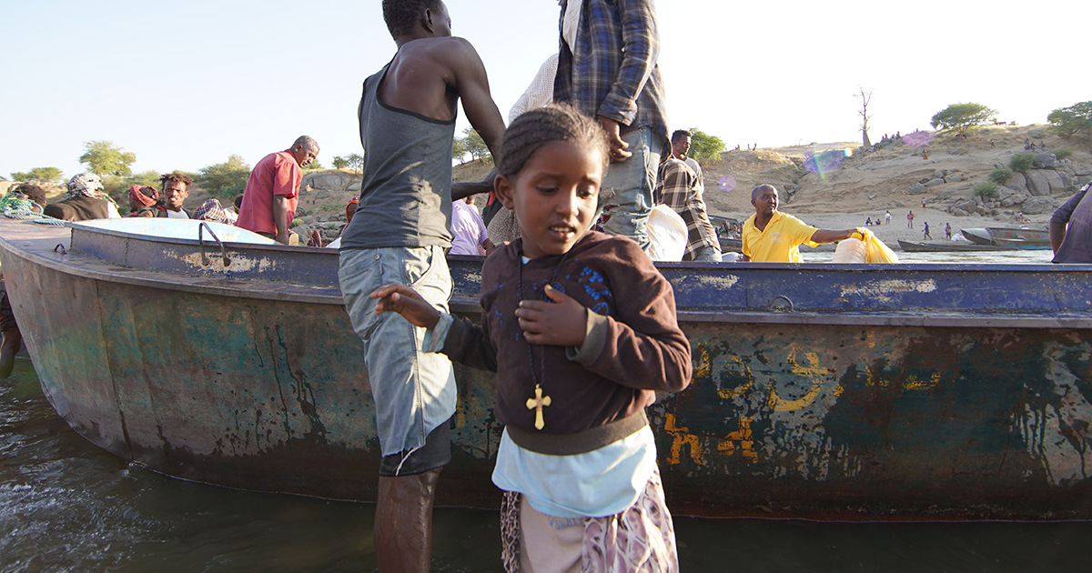 Children, women and men are arriving exhausted and scared in neighbouring Sudan.  