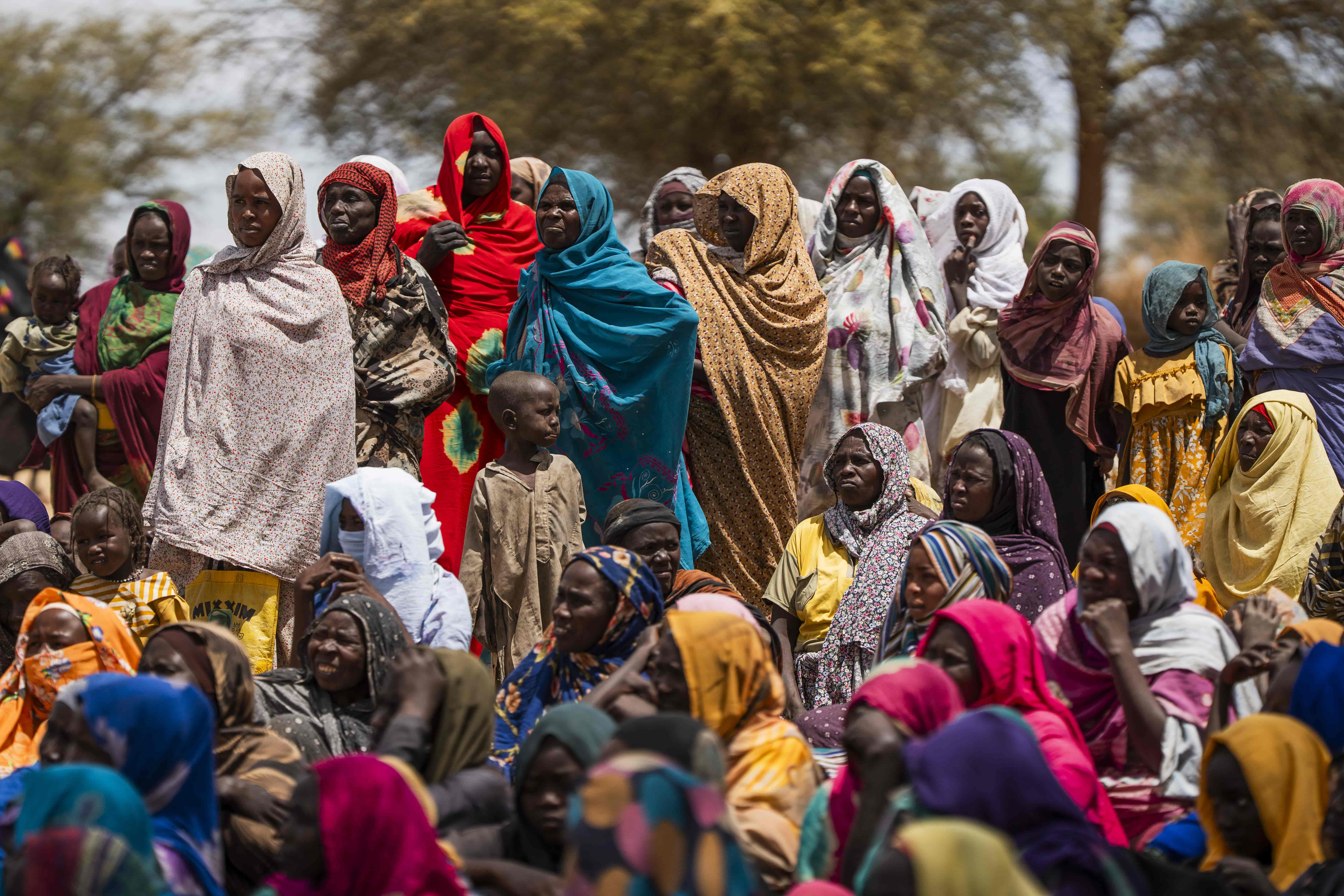 Sudanese refugees at a temporary site for new arrivals in Koulbous, Chad.