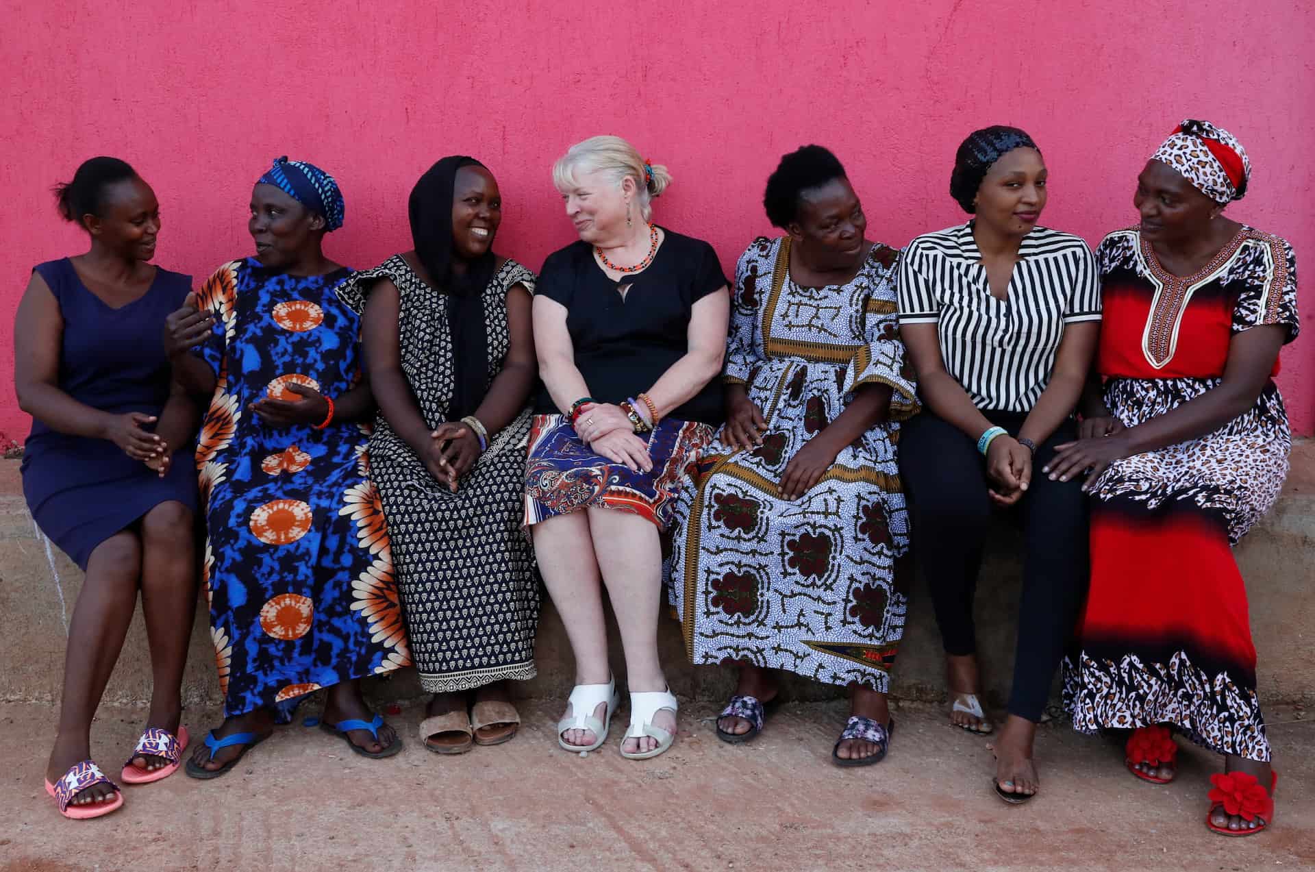Naomi Steer with the Women's Craft Group in Kampala