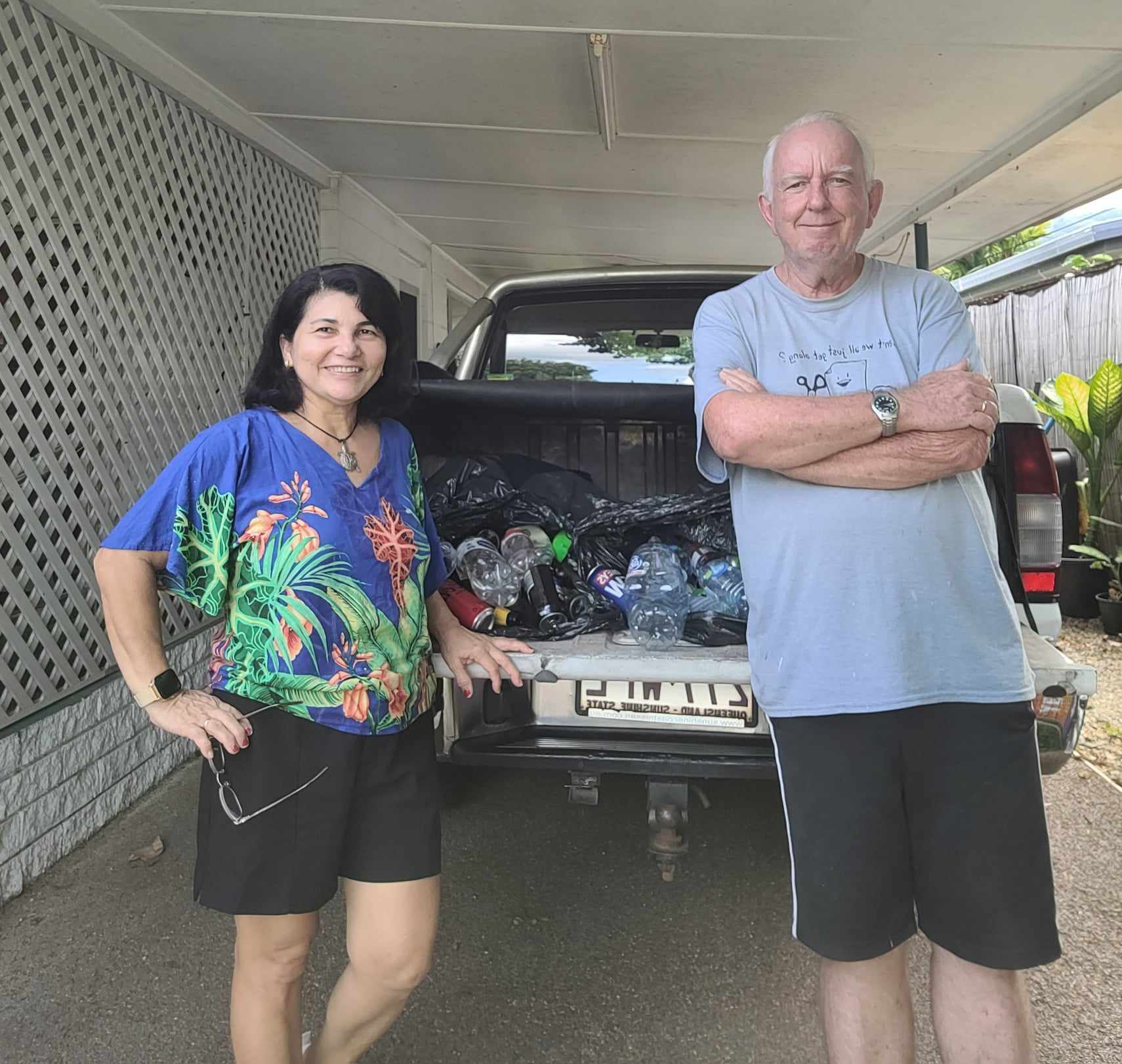 Delma Albuquerque and Adrew Smart are recycling rubbish to support refugees