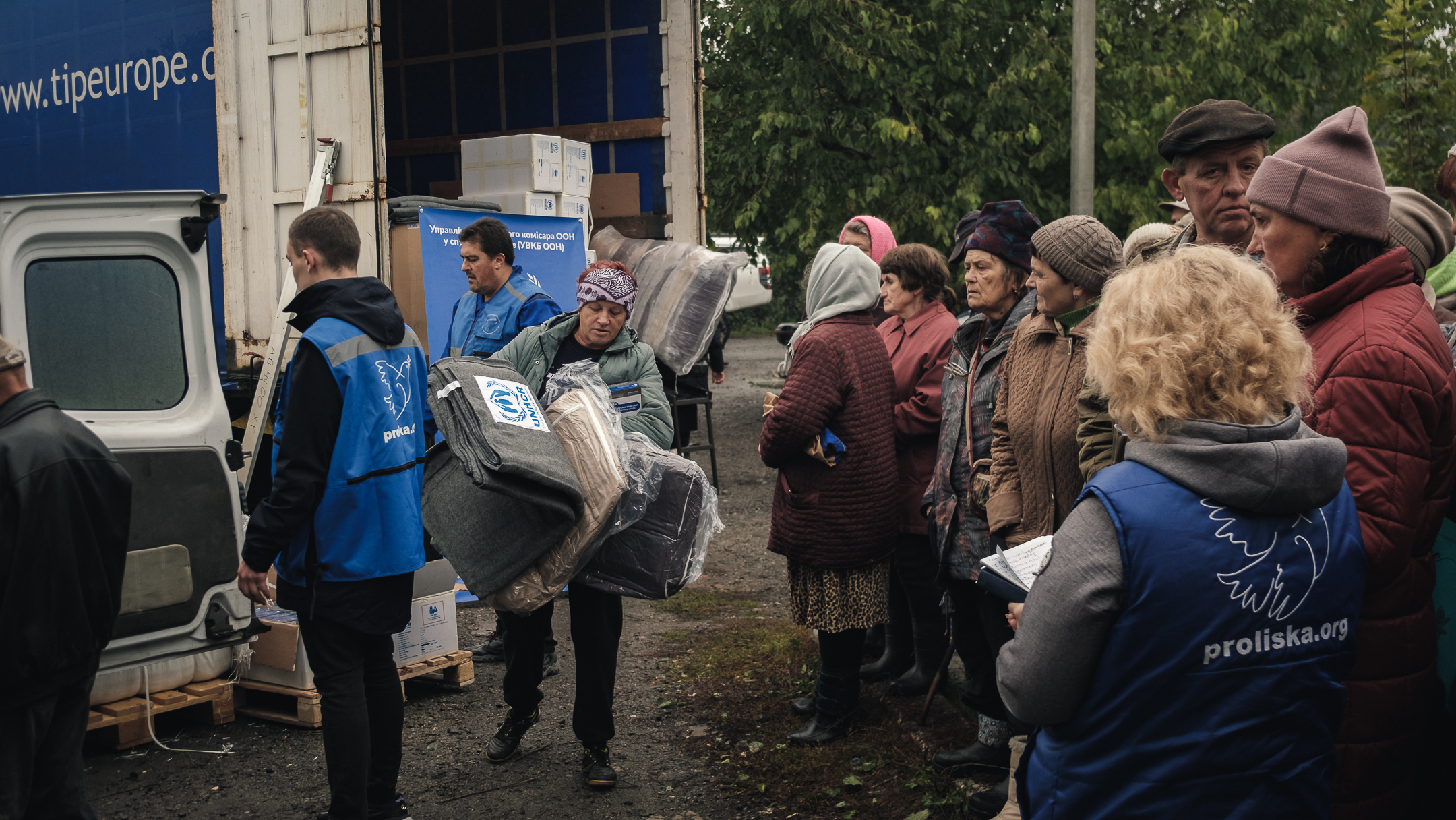 Aid distribution in Ukraine