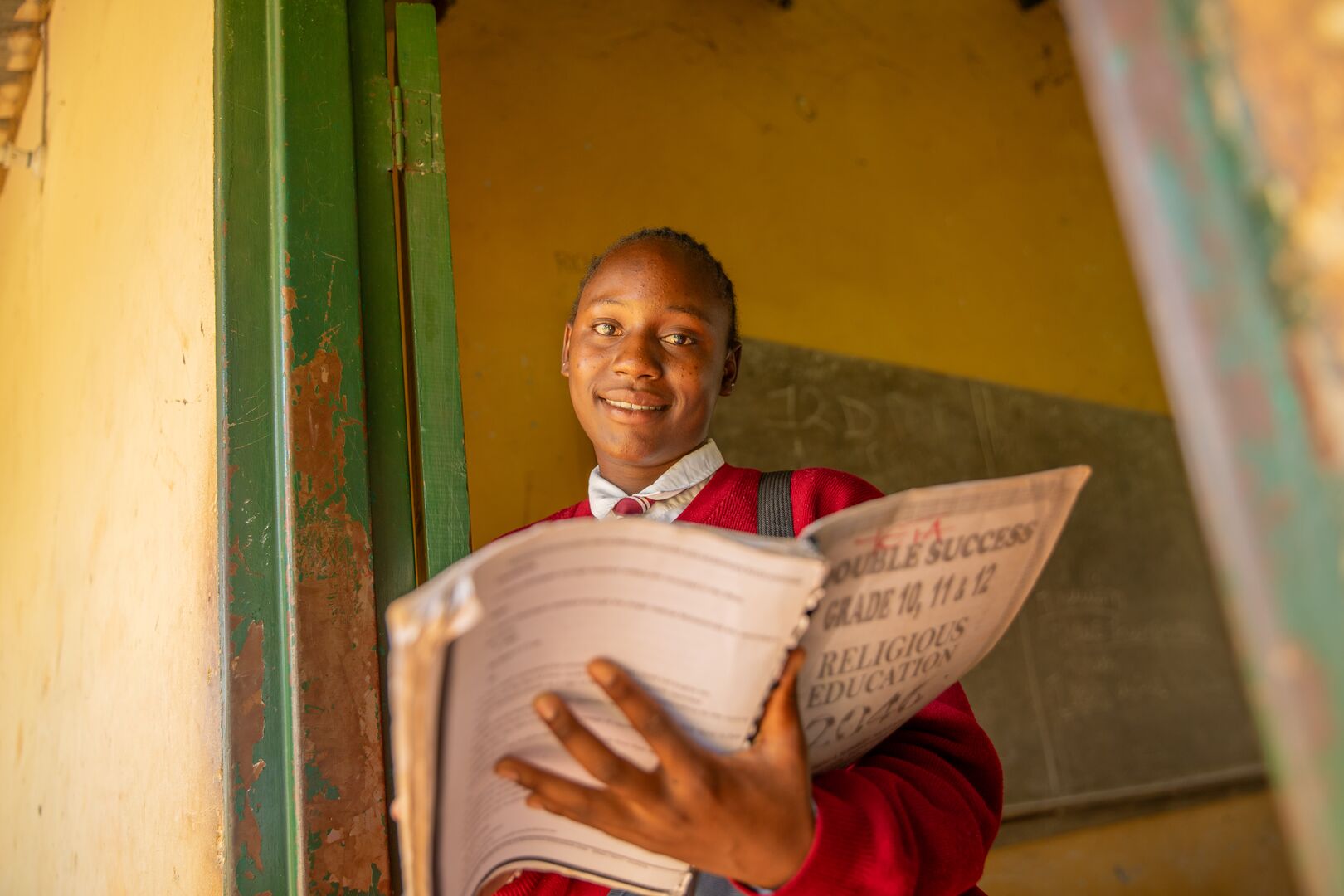 Prudence, a student at Meheba Secondary School in Zambia