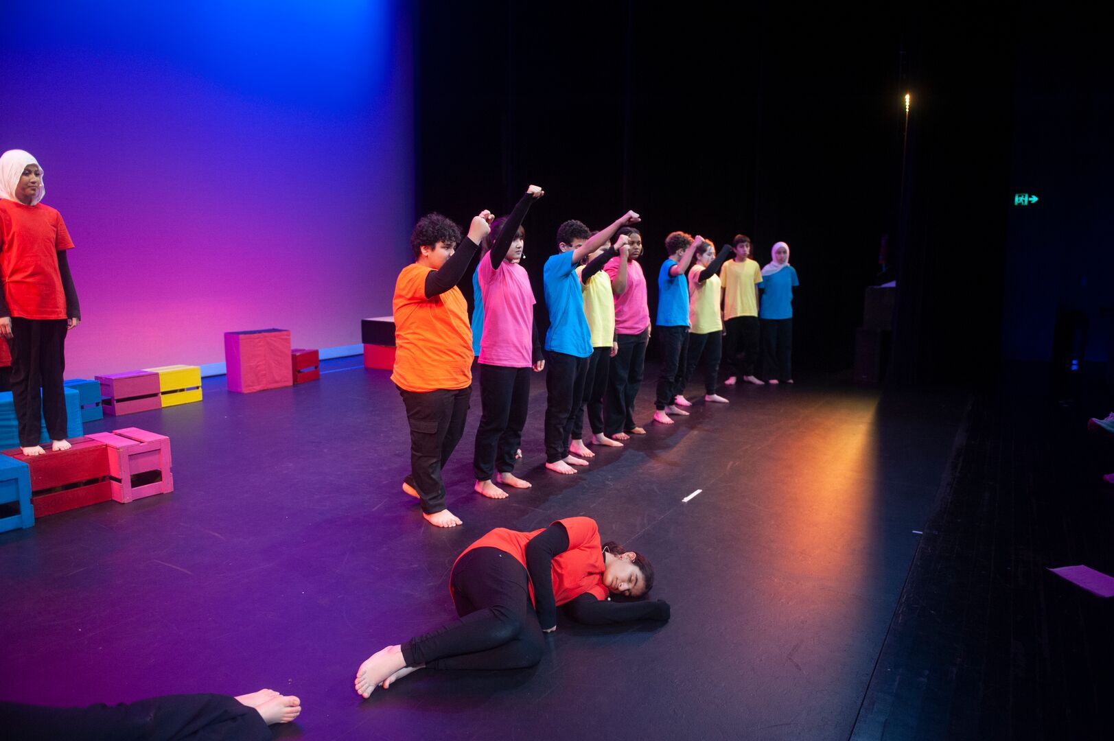 Young refugee people perform in Chasing Freedom by Treehouse Theatre