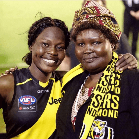 Akec Makur Chuot with her mother