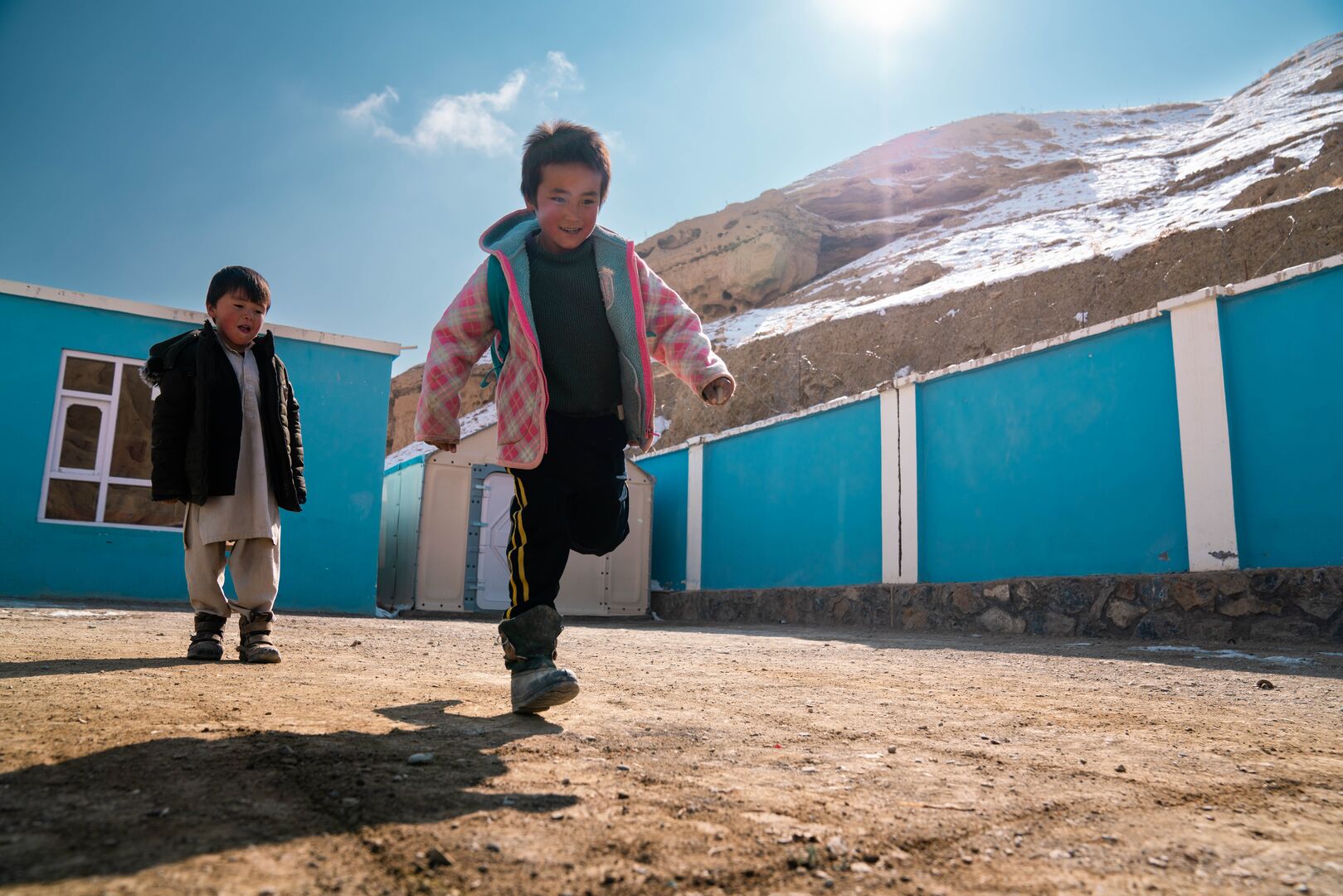 Displaced students at a UNHCR-supported Youth and Community Centre in Bamyan, Afghanistan.